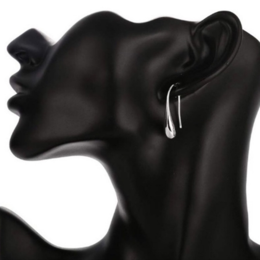 Sterling Silver Puffed Teardrop Earrings